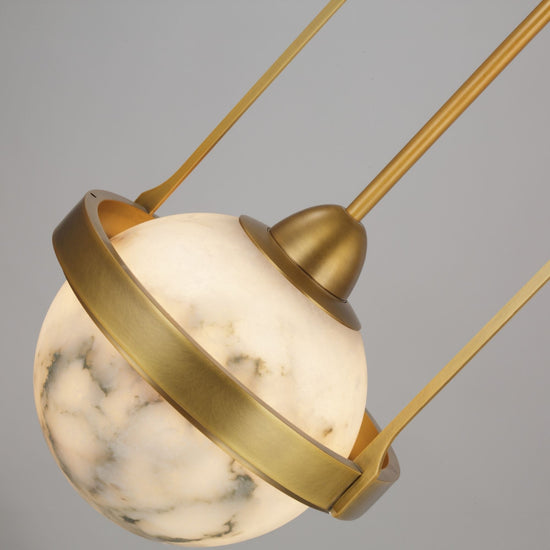 Calnis Alabaster Single Pendant Light - Brushed Brass