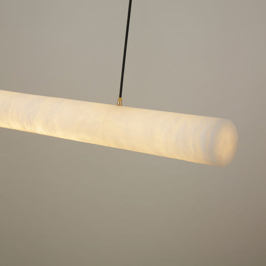 Zareon LED Medium Linear Alabaster Chandelier - Soft White
