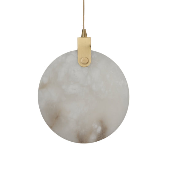 Luna LED Alabaster Disc Pendant Light - Brushed Brass