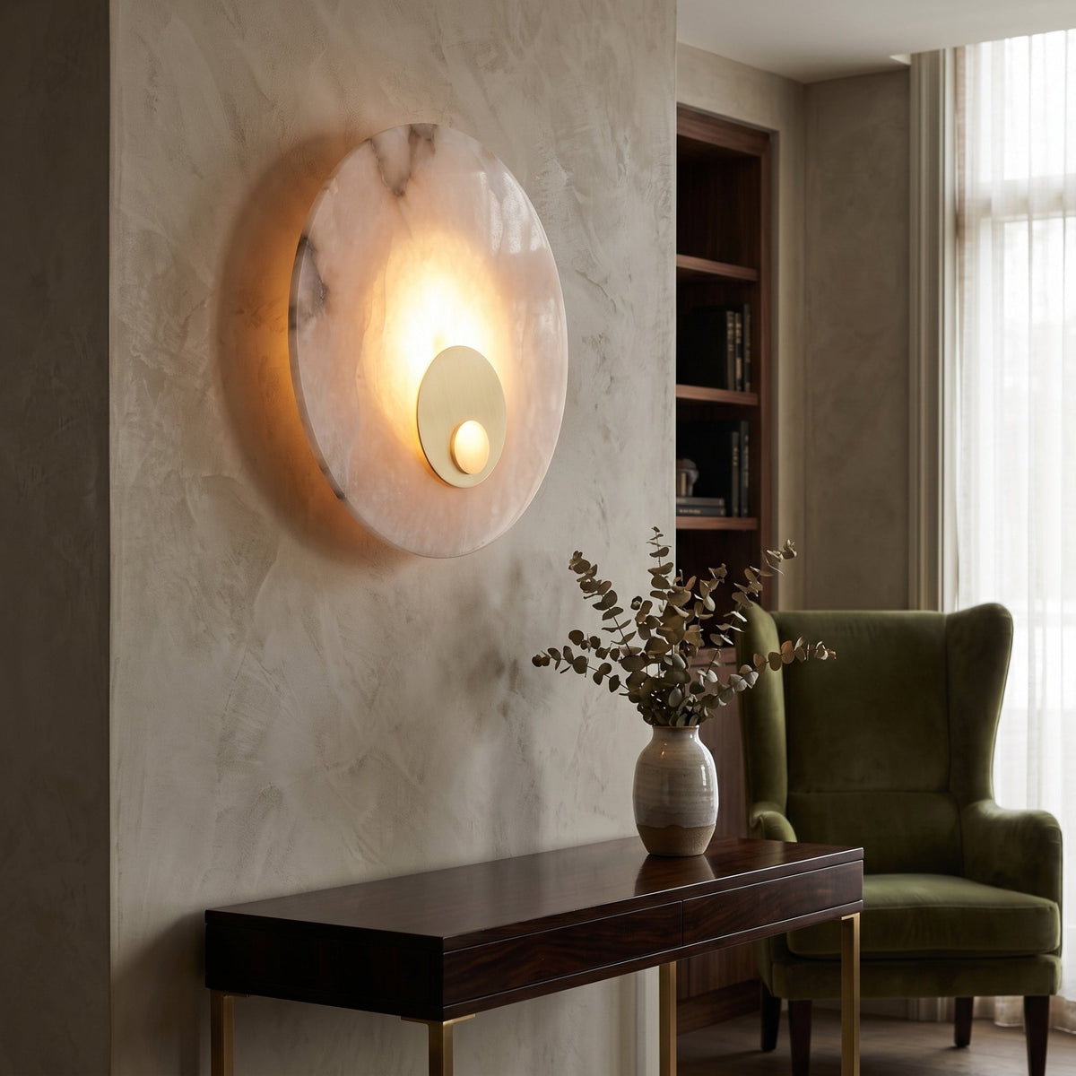 Selvana LED Small Alabaster Wall Light - Soft White