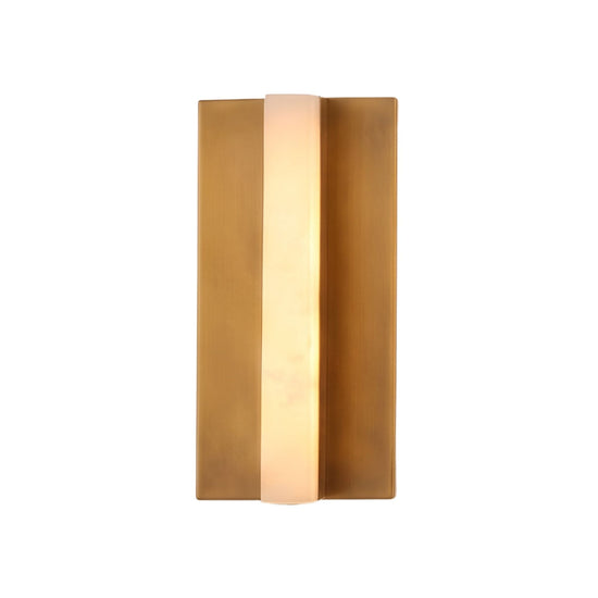 Elvaris LED Small Vertical Alabaster Wall Light - Brushed Brass