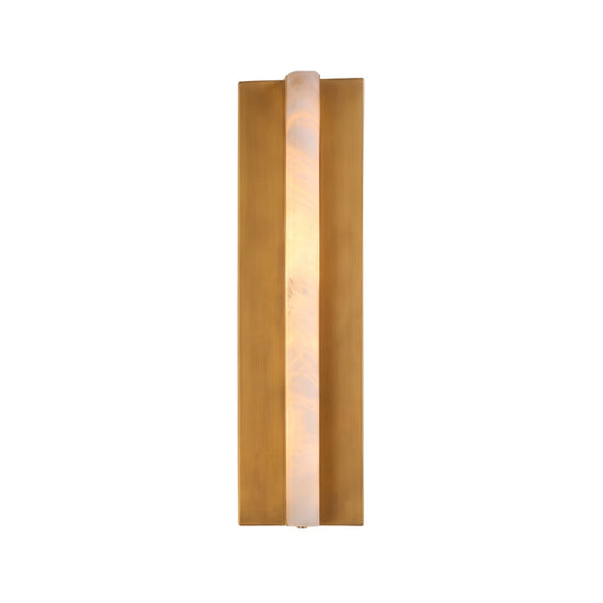 Elvaris LED Vertical Alabaster Wall Light Medium - Brushed Brass