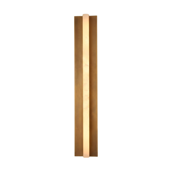 Elvaris LED Large Vertical Alabaster Wall Light - Brushed Brass
