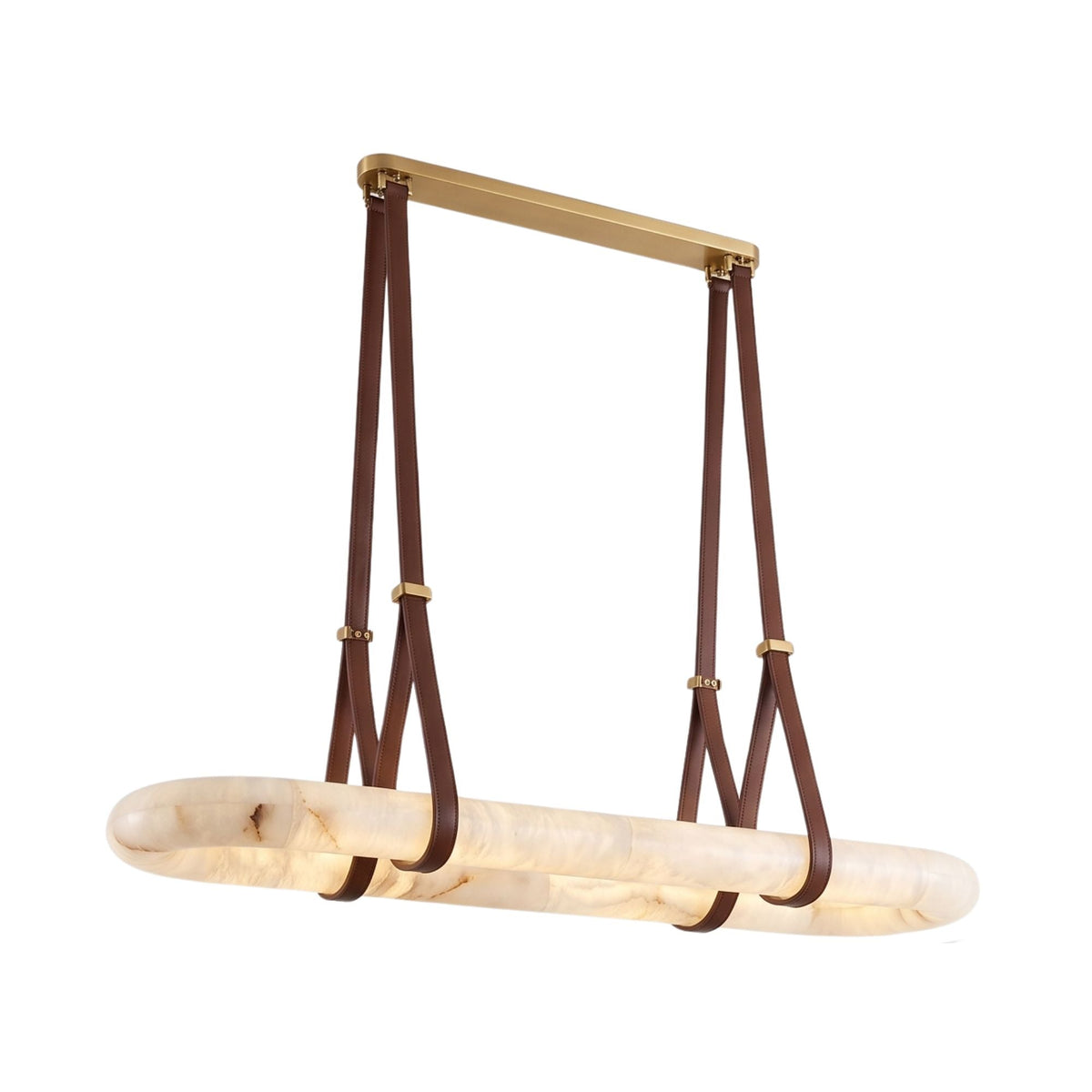 Cintura LED Large Alabaster Island Chandelier - Brown & Soft White
