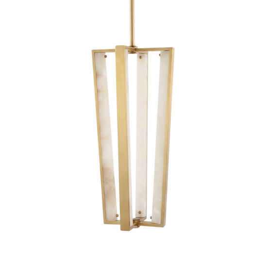 Elvaris LED Alabaster Pendant Light - Brushed Brass