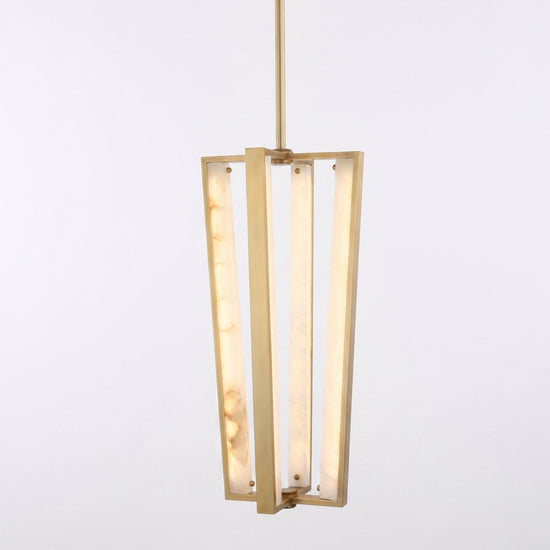 Elvaris LED Alabaster Pendant Light - Brushed Brass