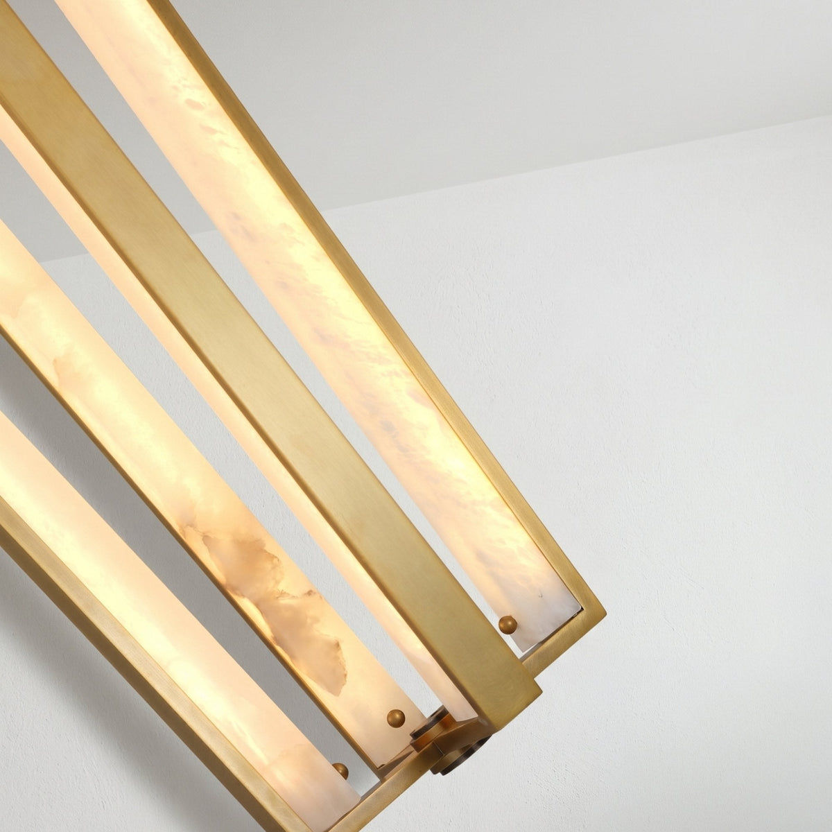 Elvaris LED Alabaster Pendant Light - Brushed Brass