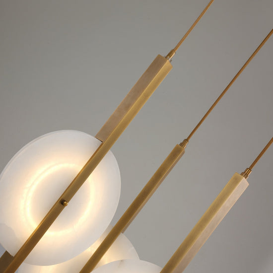 Elyra 3 Light LED Alabaster Cluster Chandelier - Brushed Brass