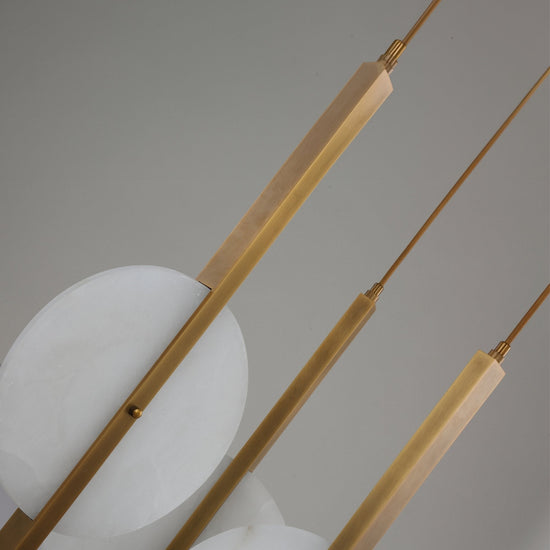 Elyra 3 Light LED Alabaster Cluster Chandelier - Brushed Brass