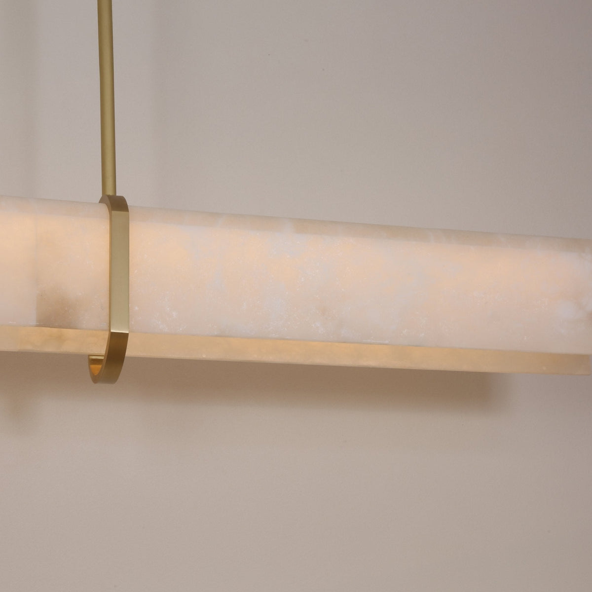 Zarune LED Linear Alabaster Chandelier - Brushed Brass