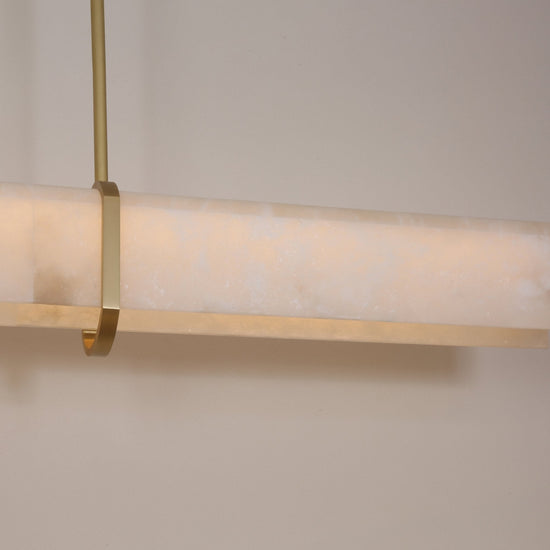 Zarune LED Linear Alabaster Chandelier - Brushed Brass
