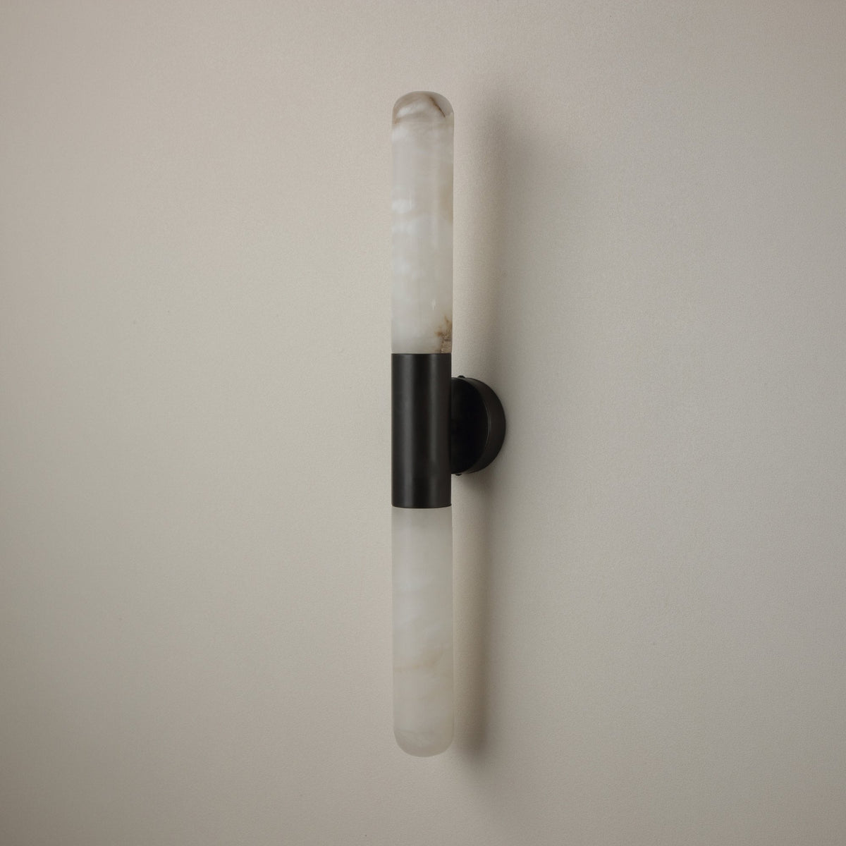 Averin LED Alabaster Wall Light - Matte Black