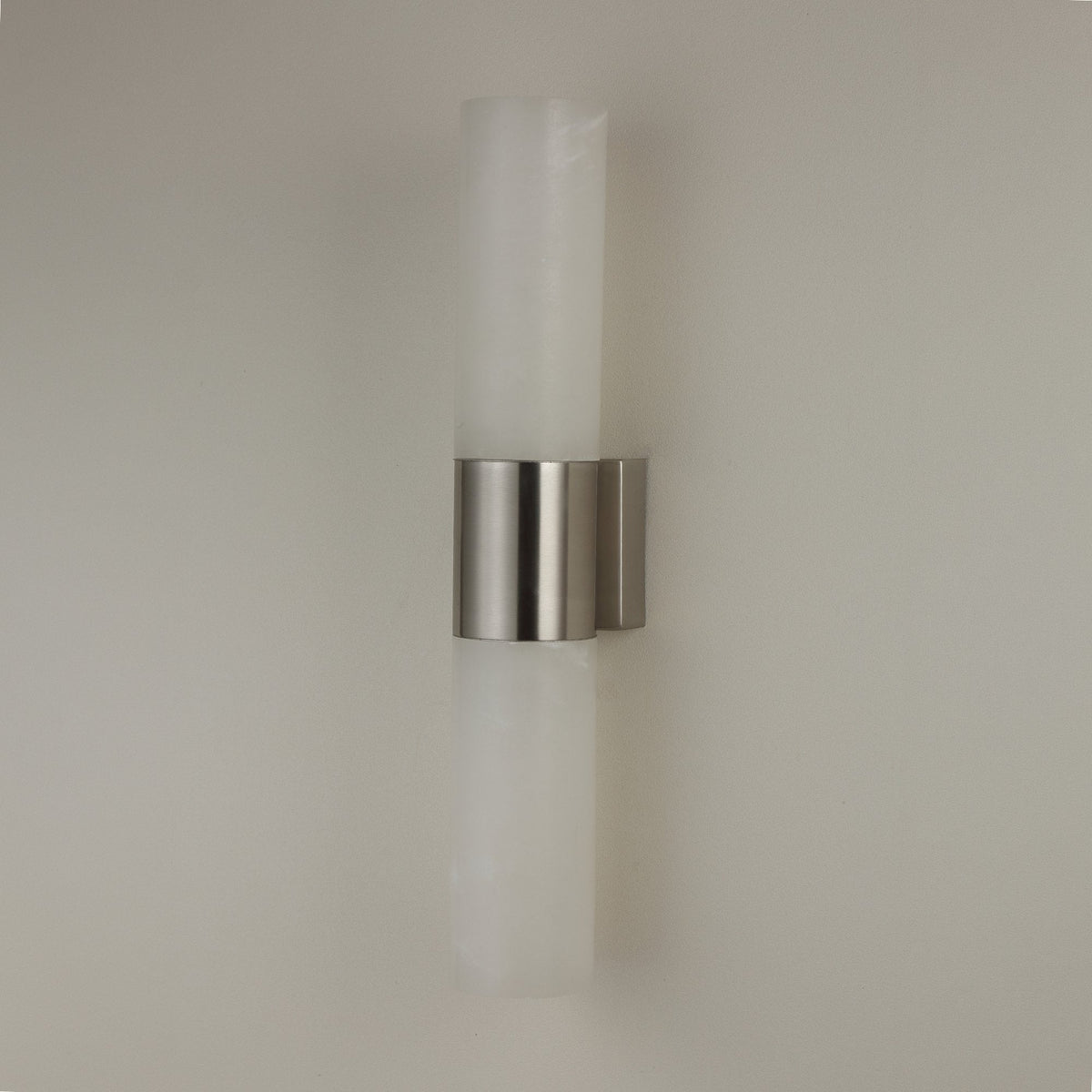 Fiora LED Alabaster Wall Light - Satin Nickel