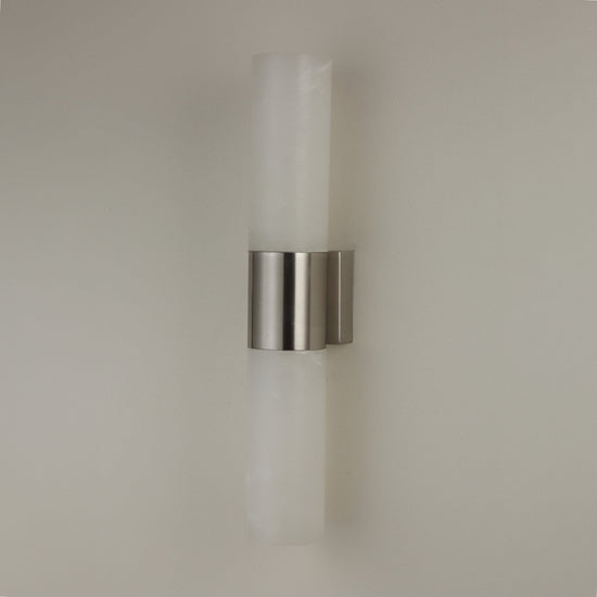 Fiora LED Alabaster Wall Light - Satin Nickel