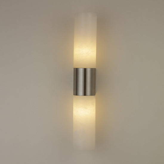 Fiora LED Alabaster Wall Light - Satin Nickel