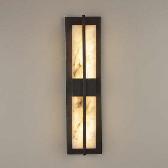 Caldera LED Alabaster Wall Light Small - Matt Black