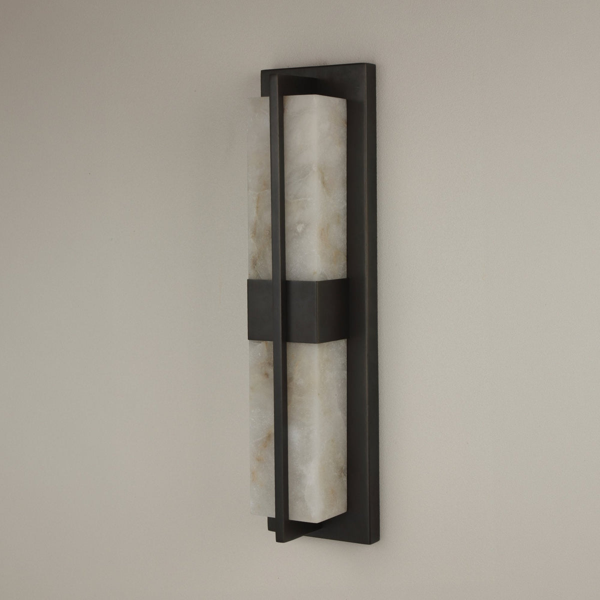 Caldera LED Alabaster Wall Light Small - Matt Black