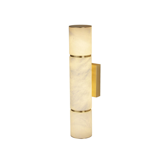 Almora LED Alabaster Cylinder Wall Light Medium - Brass