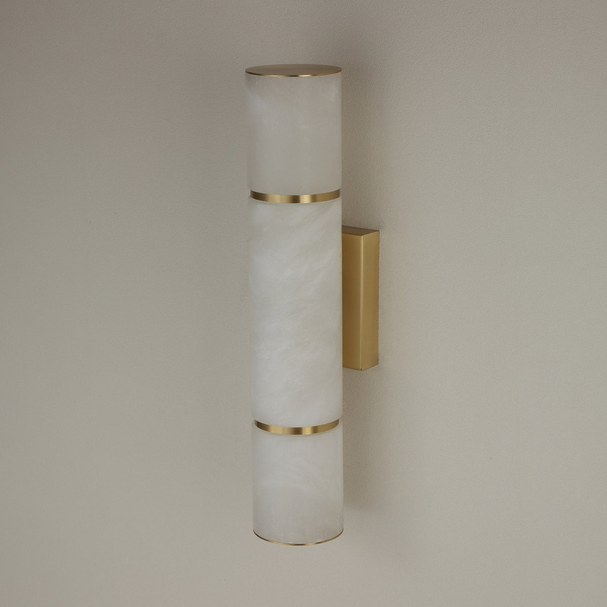 Almora LED Alabaster Cylinder Wall Light Medium - Brass