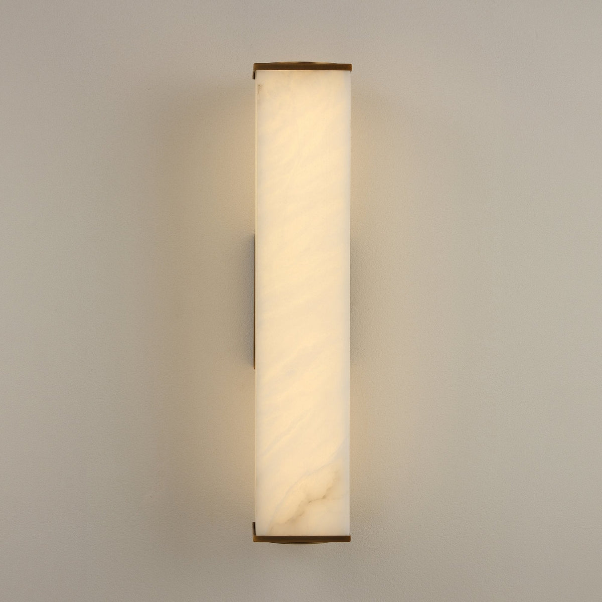 Valmere LED Small Linear Alabaster Wall Light - Soft White