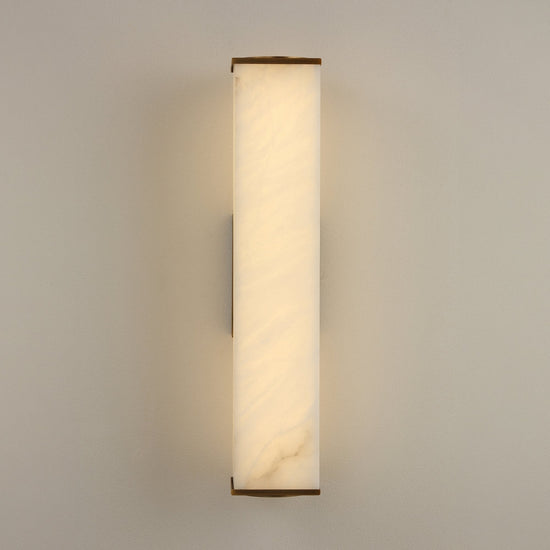 Valmere LED Linear Alabaster Wall Light - Soft White & Brass