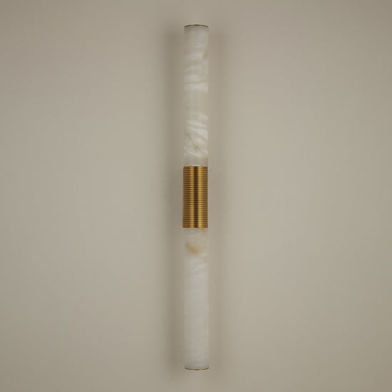 Eryon LED Large Alabaster Wall Light - Brushed Brass