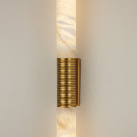 Eryon LED Small Alabaster Wall Light - Brushed Brass