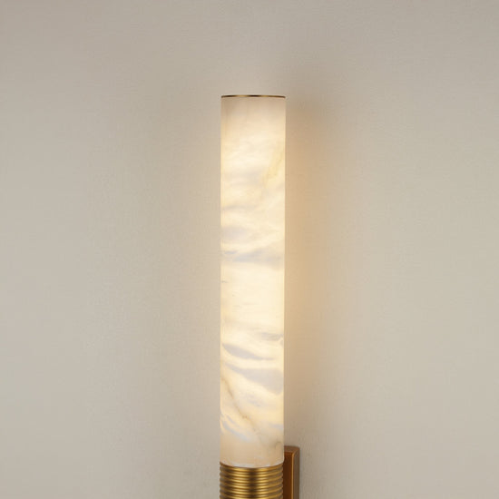 Eryon LED Small Alabaster Wall Light - Brushed Brass