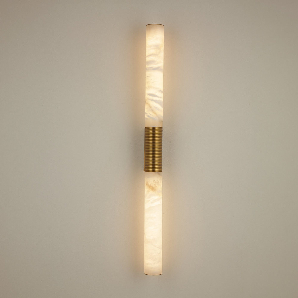 Eryon LED Large Alabaster Wall Light - Brushed Brass
