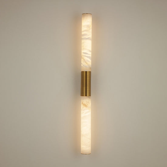 Eryon LED Small Alabaster Wall Light - Brushed Brass