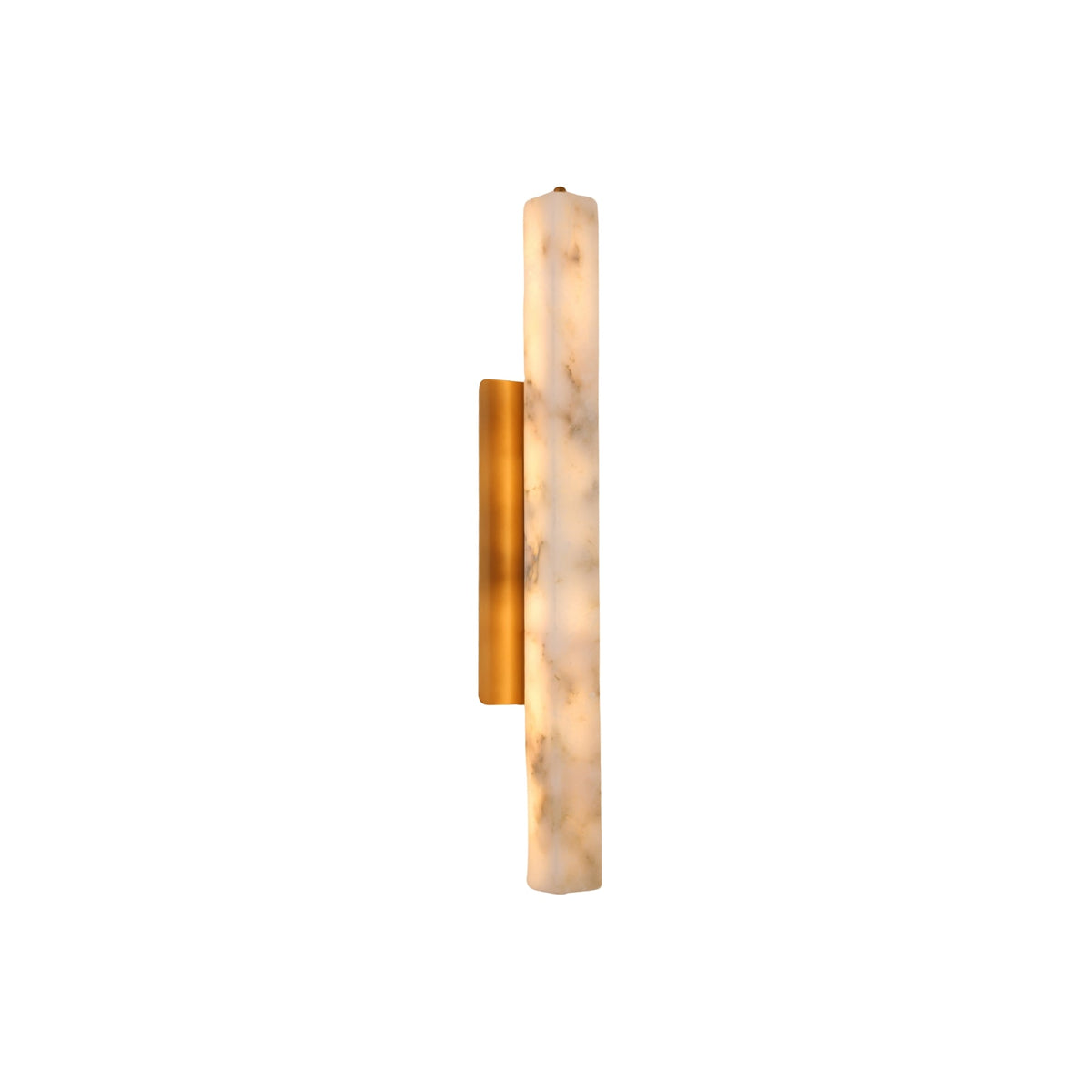 Selvara LED Small Alabaster Wall Light - Brushed Brass