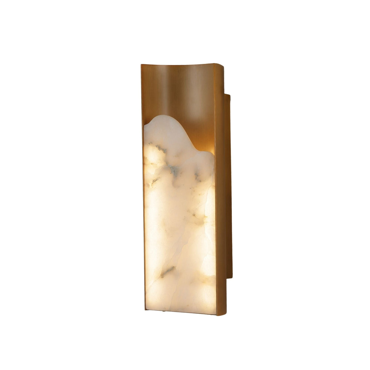 Caelith 1 Light Medium Carved Alabaster Wall Light - Brushed Brass