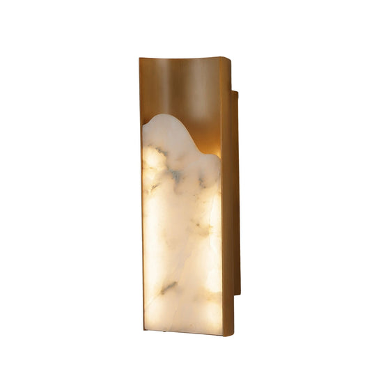 Caelith 1 Light Large Carved Alabaster Wall Light - Brushed Brass