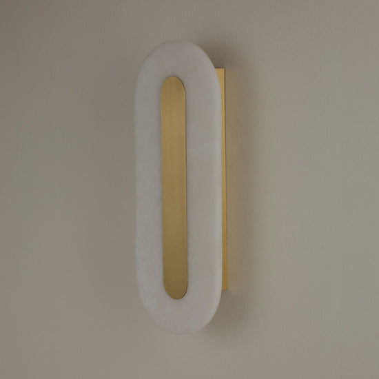 Averra LED Alabaster Wall Light 800mm - Soft White & Brass