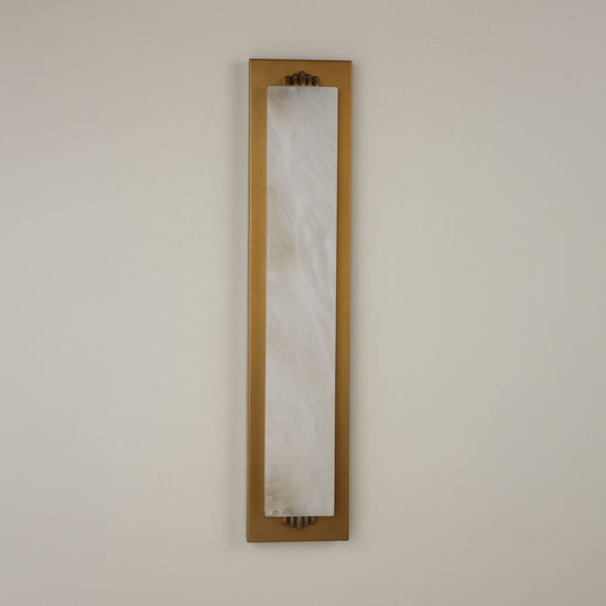 Valora LED Vertical Alabaster Wall Light - Brushed Brass
