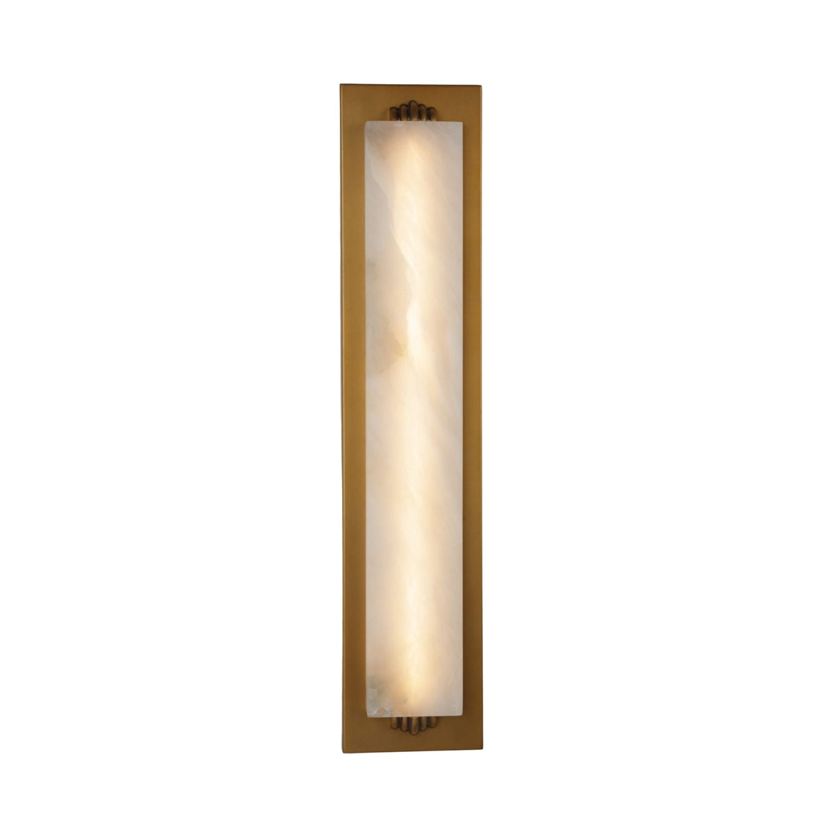 Valora LED Vertical Alabaster Wall Light - Brushed Brass