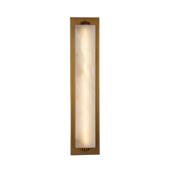 Valora LED Vertical Alabaster Wall Light - Brushed Brass