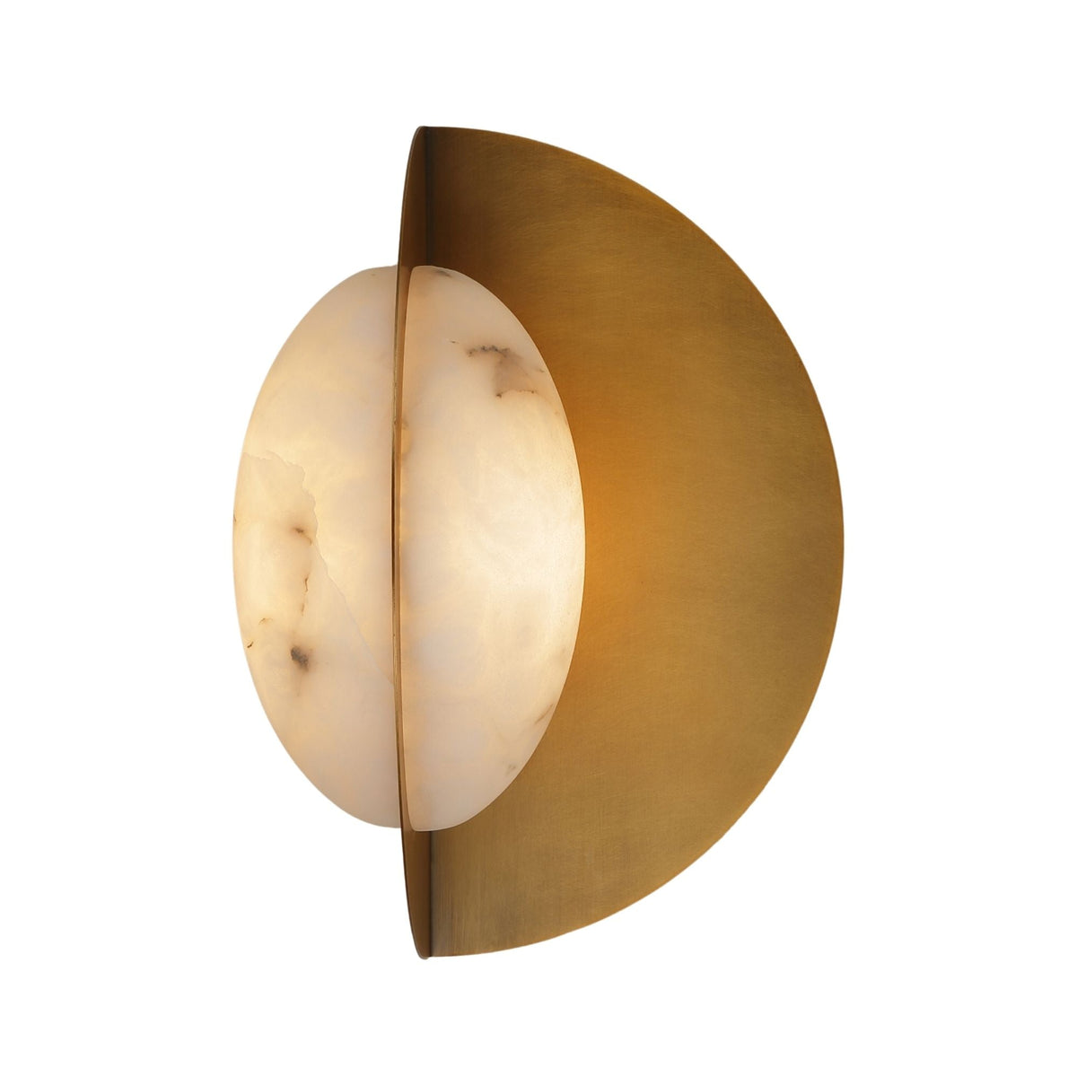 Althia LED Alabaster Wall Light - Brushed Brass