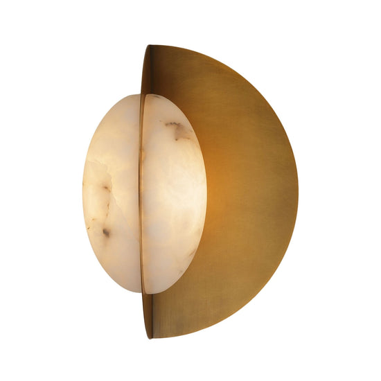 Althia LED Alabaster Wall Light - Brushed Brass