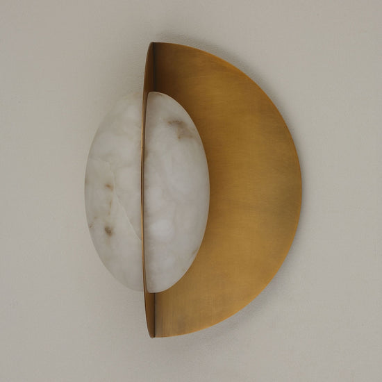 Althia LED Alabaster Wall Light - Brushed Brass