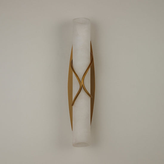 Valora LED Alabaster Wall Light - Brushed Brass