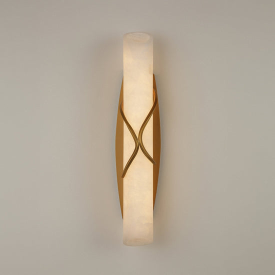 Valora LED Alabaster Wall Light - Brushed Brass