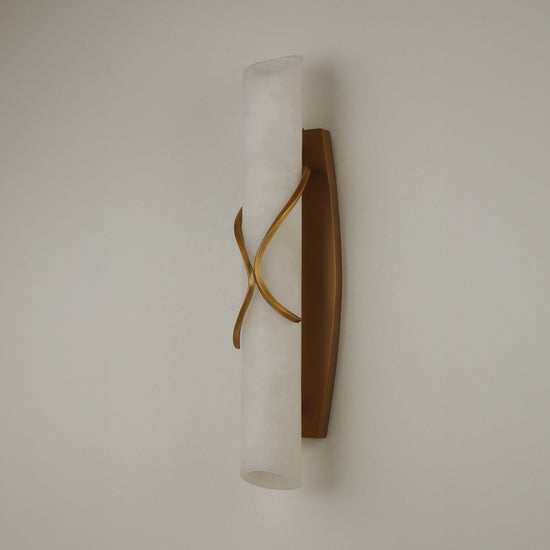 Valora LED Alabaster Wall Light - Brushed Brass
