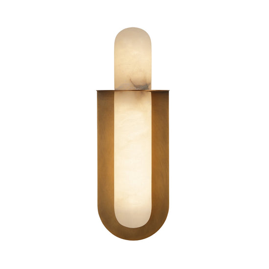 Luneth LED Large Alabaster Wall Light - Brushed Brass