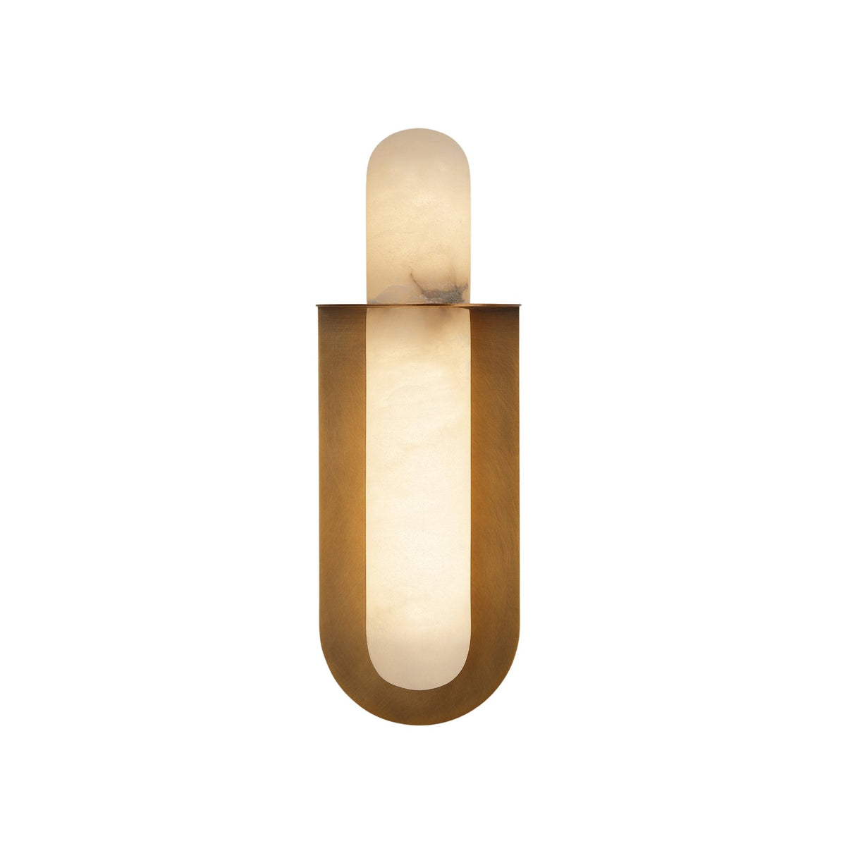 Luneth LED Small Alabaster Wall Light - Brushed Brass