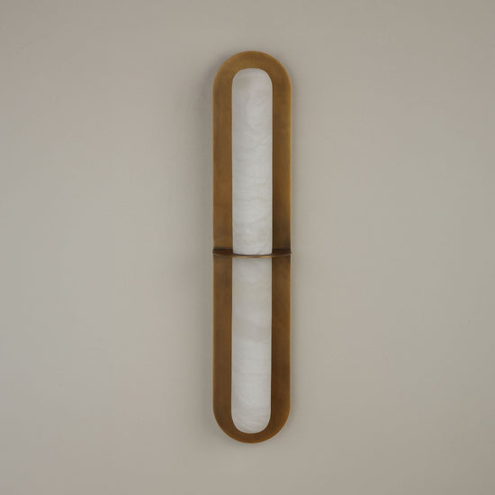 Eliora LED Alabaster Wall Light - Brushed Brass