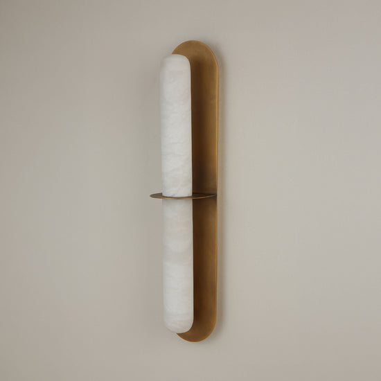 Eliora LED Alabaster Wall Light - Brushed Brass
