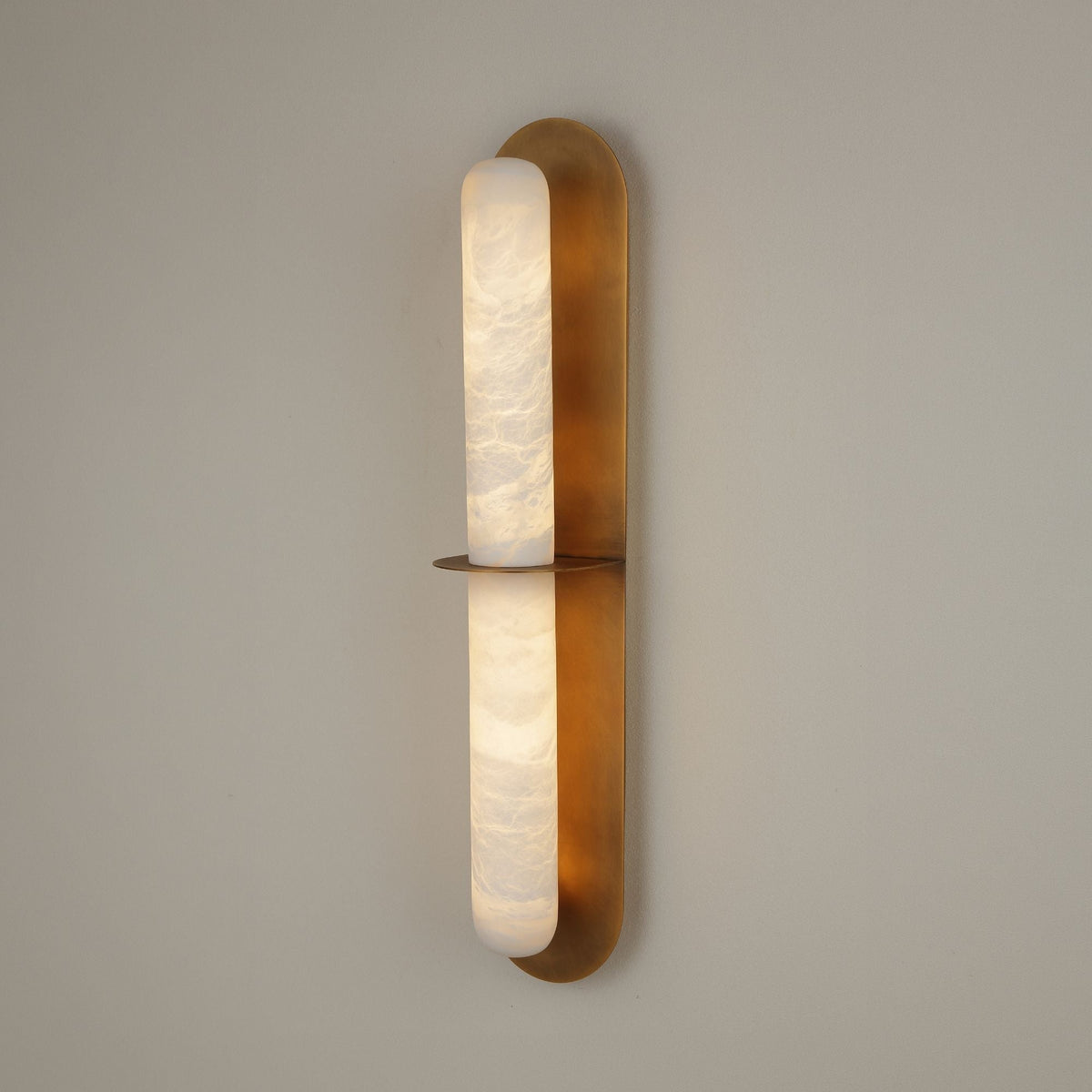 Eliora LED Alabaster Wall Light - Brushed Brass
