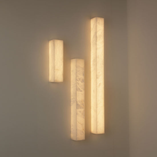 Aureline LED Extra Large Alabaster Column Wall Light - Soft White