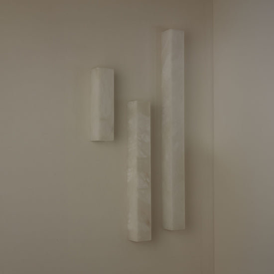 Aureline LED Alabaster Column Wall Light 600mm - Soft White